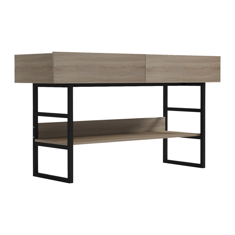 Κονσόλα Vien  σε sonoma-μαύρη απόχρωση 139x43x75.5εκ