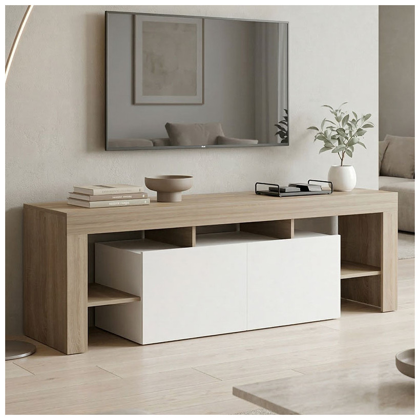 Έπιπλο τηλεόρασης Liner  sonoma-λευκό 150x40x50εκ