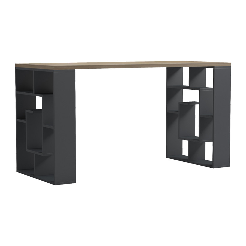 Γραφείο εργασίας Lovet  ανθρακί-sonoma 140x60x72εκ