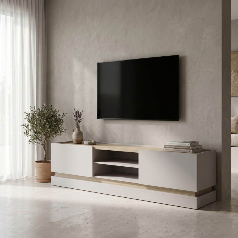 Έπιπλο τηλεόρασης Wendo  taupe-sonoma 200x37x47εκ