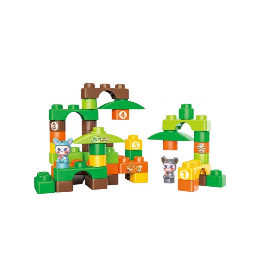 Σετ κατασκευών DIY με τουβλάκια - Forest Animals - 45pcs - JX6753 - 233046
