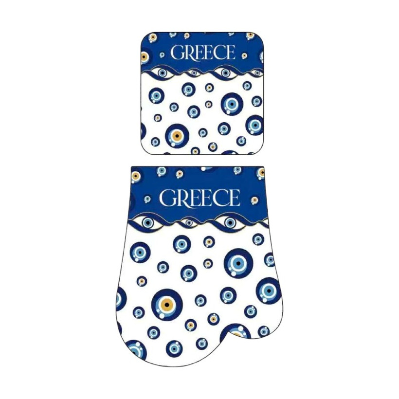 Γάντι & πιάστρα φούρνου Souvenir - Σετ 6pcs - Greece - 241842