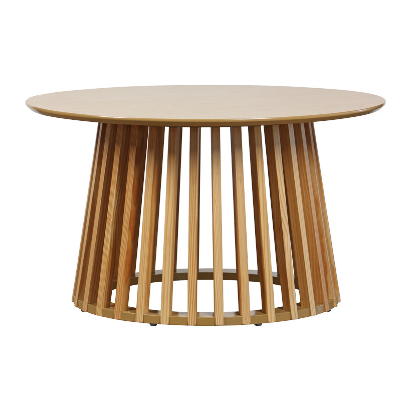 Τραπέζι σαλονιού Domonic  mdf/pw σε φυσική απόχρωση Φ80x45εκ