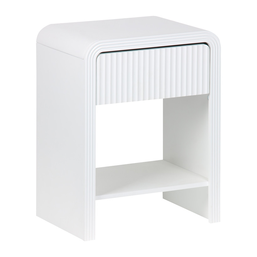 Κομοδίνο Zeplen  MDF σε λευκή απόχρωση 40x30x53εκ