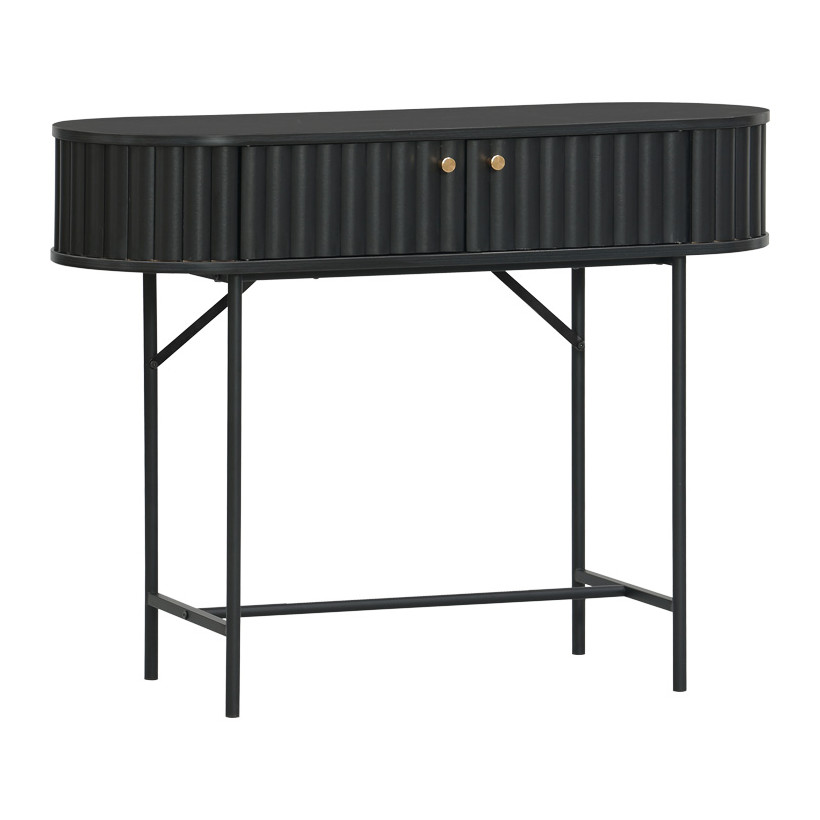 Κονσόλα Zakro  MDF-μέταλλο σε μαύρη απόχρωση 100x35x75εκ