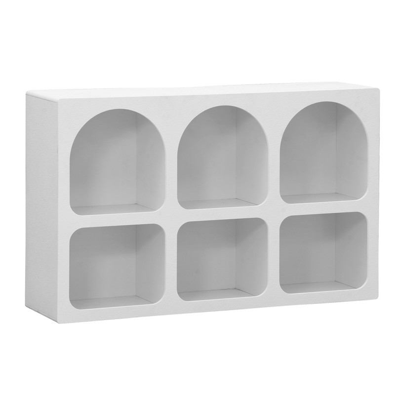 Μπουφές Emersi  με ράφια mdf σε λευκή απόχρωση 120x35x76εκ