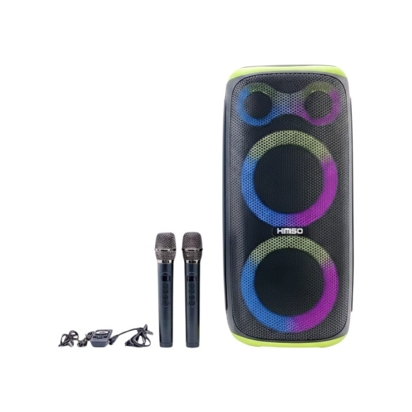 Φορητό ηχείο subwoofer με 2 μικρόφωνα Karaoke - QS-289 - 260486 - Green