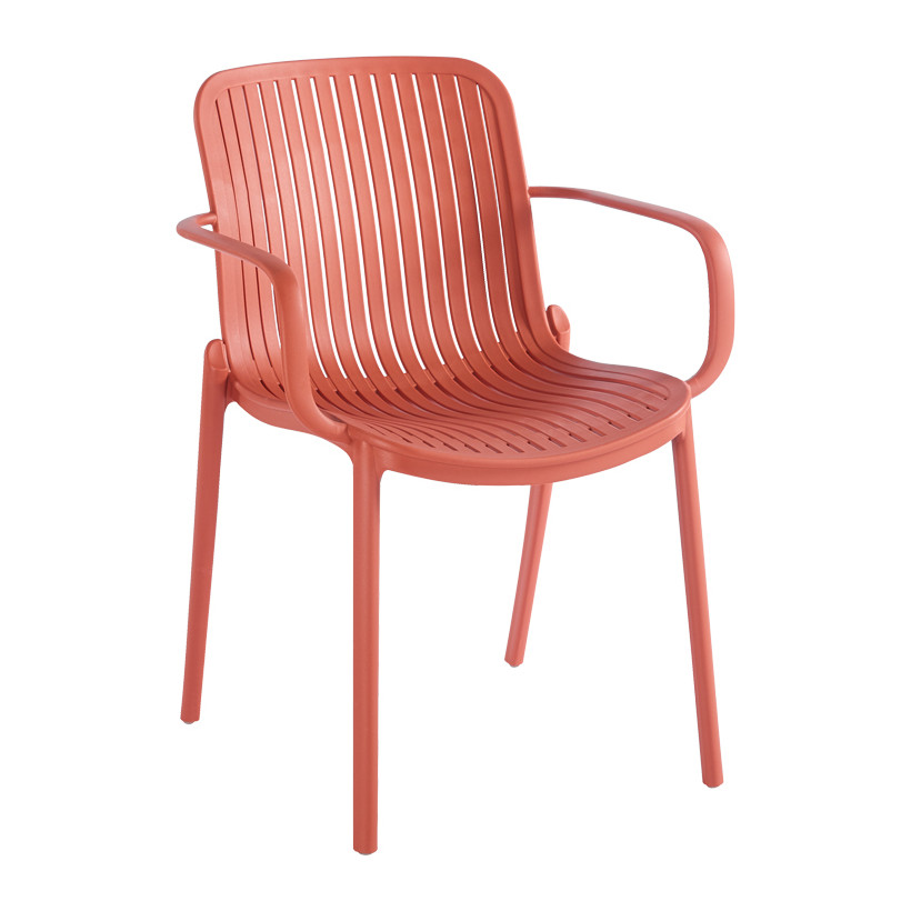 Πολυθρόνα Teragi στοιβαζόμενη  pp με UV protection terracotta 59x57x82εκ