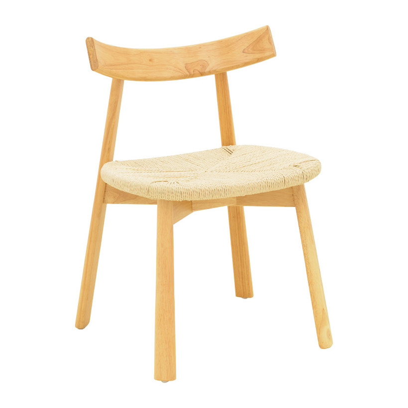 Καρέκλα Clareta  rubberwood-σχοινί σε φυσική απόχρωση 53x55x79εκ