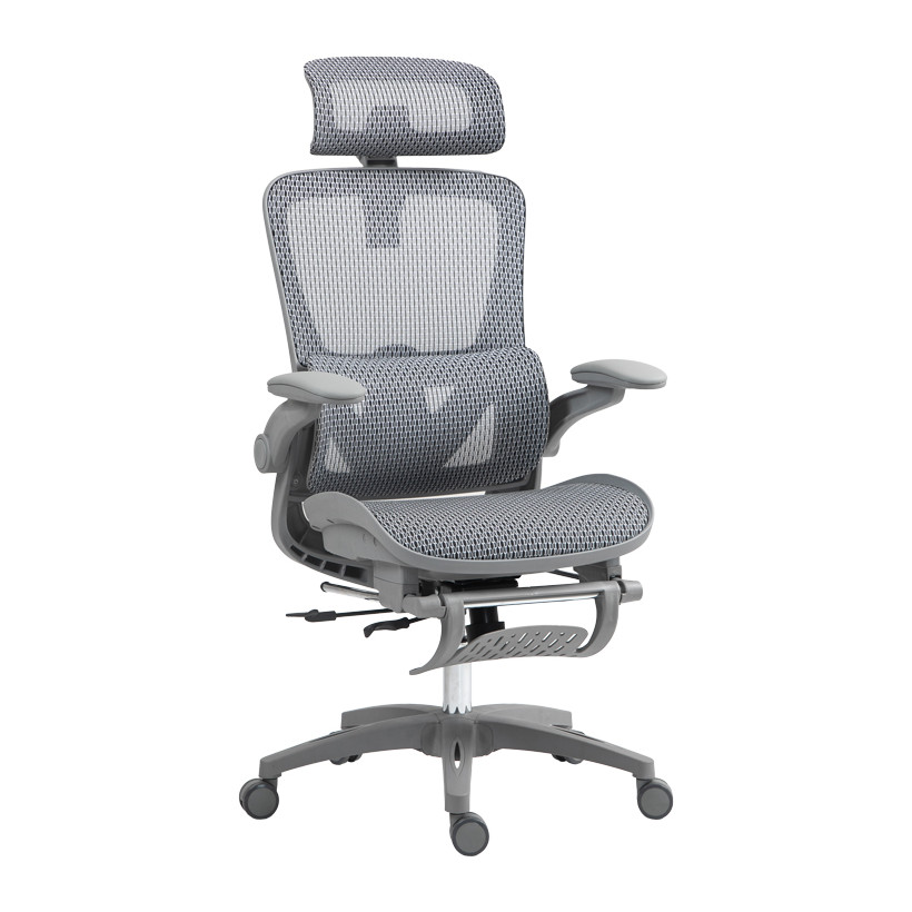Καρέκλα γραφείου εργασίας Zenyk  mesh σε grey απόχρωση 63x70x126εκ