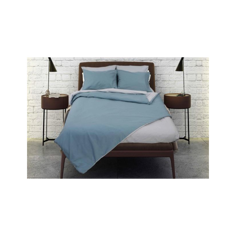 Σετ σεντόνια υπέρδιπλα RAINBOW Blue-Ice grey από 50% βαμβάκι 220x250εκ.