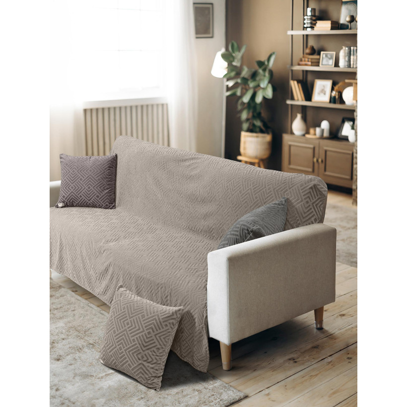 Ριχτάρι LAVIR BEIGE Μπεζ Ριχτάρι πολύθρονας: 180 x 180 εκ. MADI