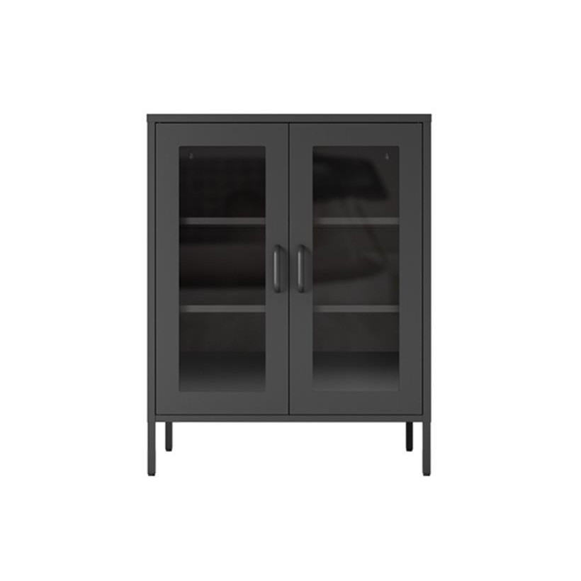 Ντουλάπα μεταλλική Nextdeco δίφυλλη μαύρη Υ102x80x35εκ.