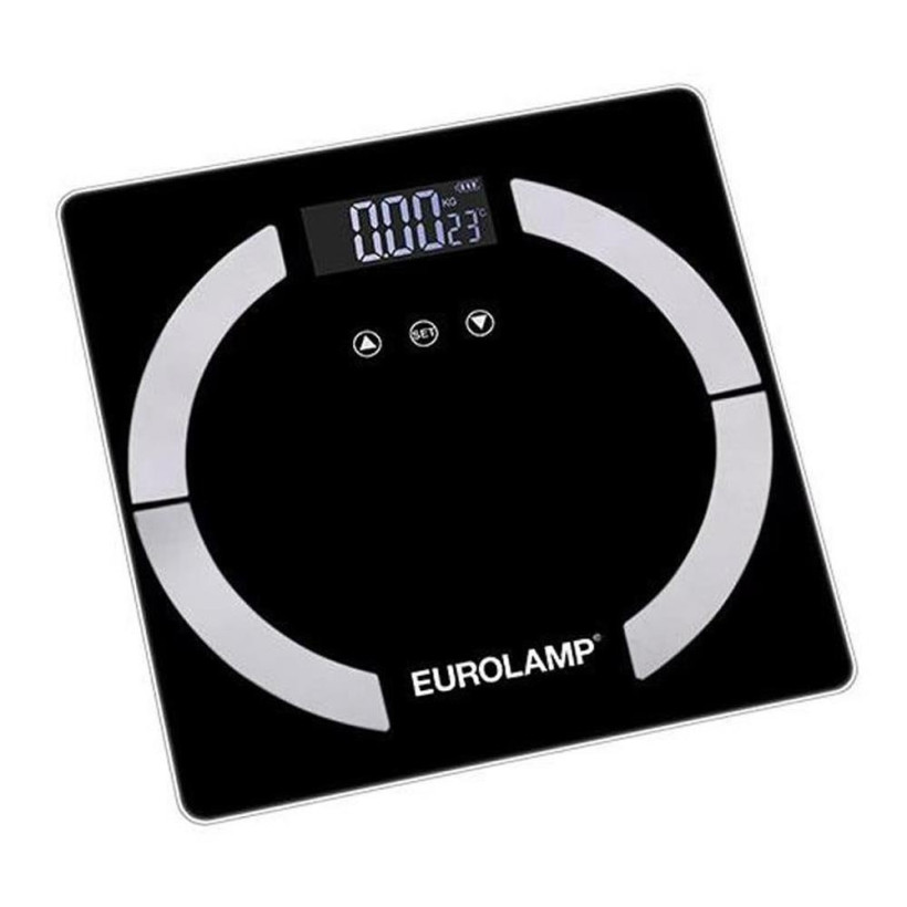 Ζυγαριά μπάνιου ψηφιακή γυάλινη μαύρη 28x28xΥ3εκ.