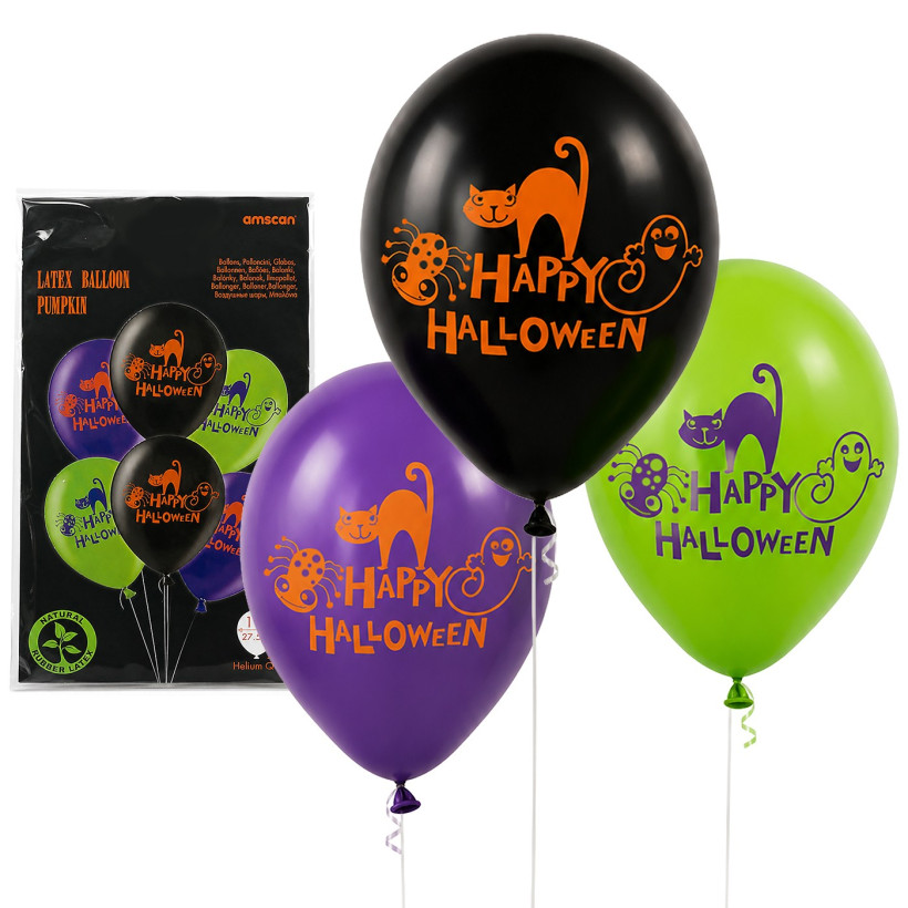 Σετ 6 Μπαλόνια Halloween 27,5 cm Amscan 3-2877