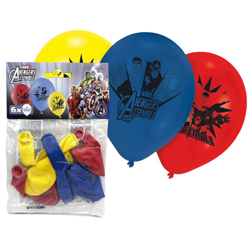 Σετ 6 Μπαλόνια Avengers 22,8 cm 9" Amscan 3-2887