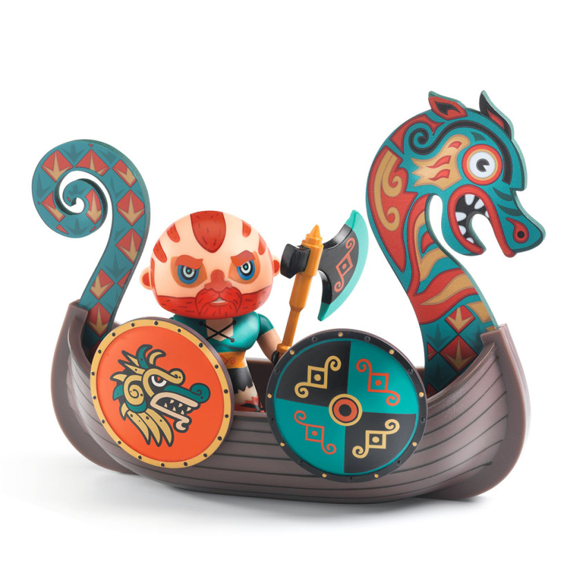 Djeco Arty toys φιγούρα πειρατή με πλοίο "Drak & Drakkar"
