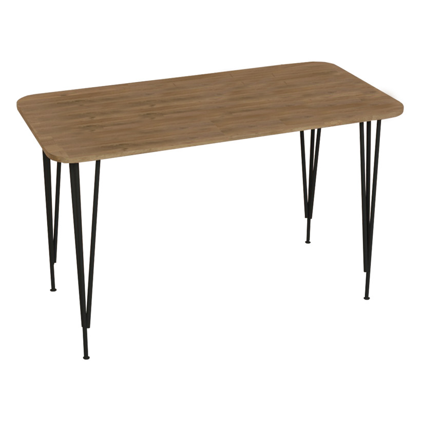 Τραπέζι Polkan  oak μελαμίνης-μαύρο μέταλλο 120x60x73εκ