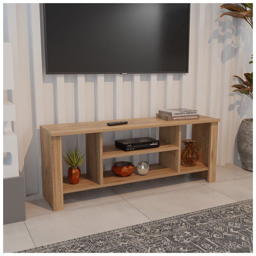Έπιπλο τηλεόρασης Seref  σε oak απόχρωση 120x30x47εκ