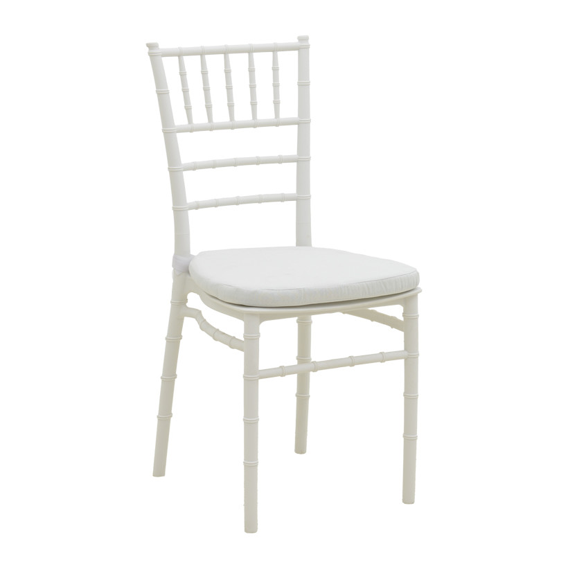 Καρέκλα Tiffany I  με μαξιλάρι pp σε λευκή απόχρωση 39.5x46.5x87εκ