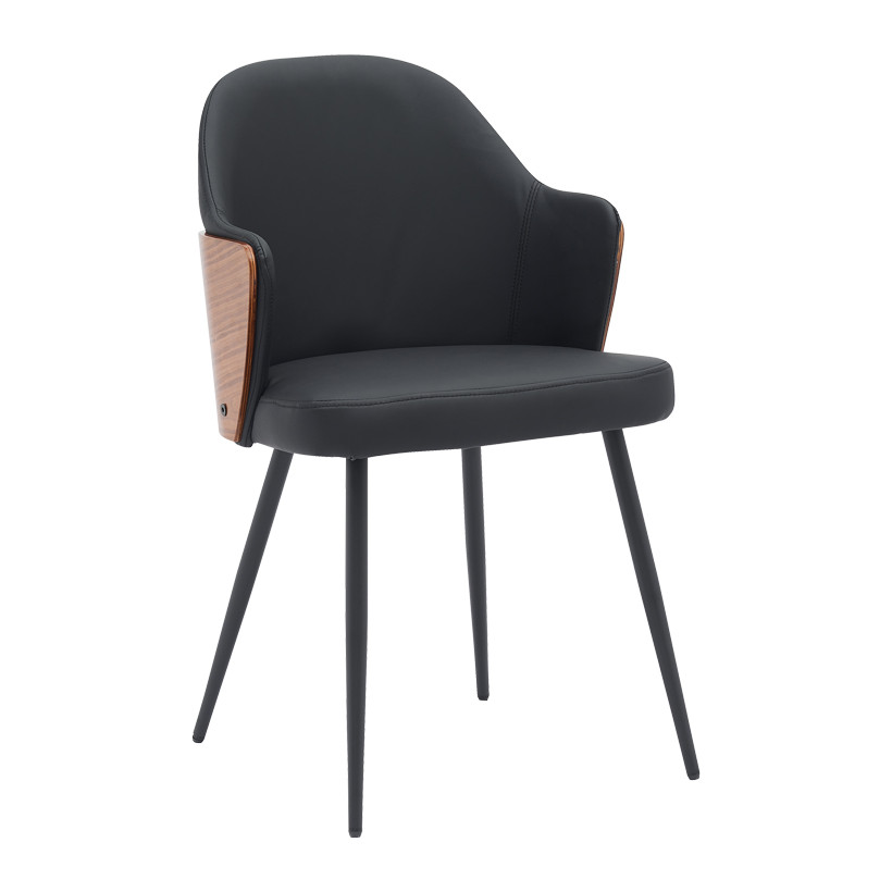 Καρέκλα Marci  μαύρο pu-πόδι μαύρο μέταλλο 58x58x91εκ