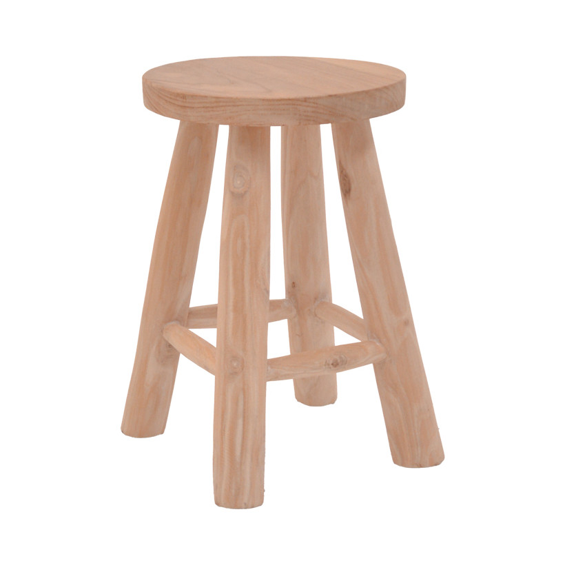 Σκαμπό Verenity  teak ξύλο σε φυσική απόχρωση Φ30x45εκ