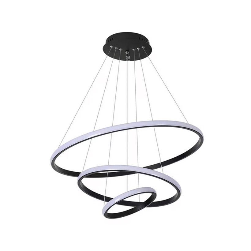 Φωτιστικό οροφής Rings  led μέταλλο μαύρο Φ60x100εκ