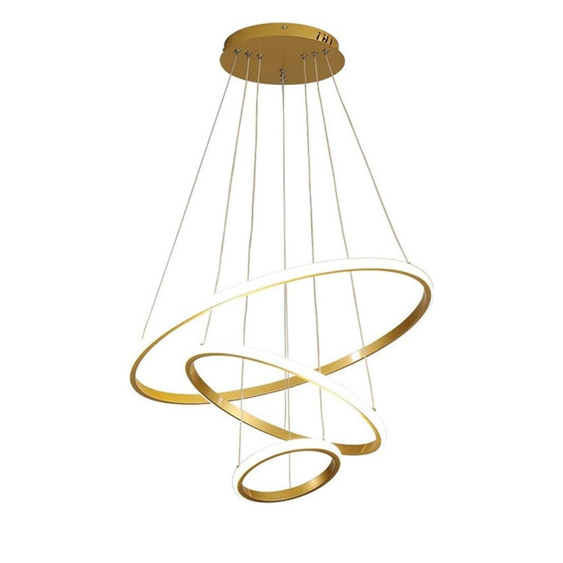 Φωτιστικό οροφής Rings  led μέταλλο χρυσό Φ60x100εκ