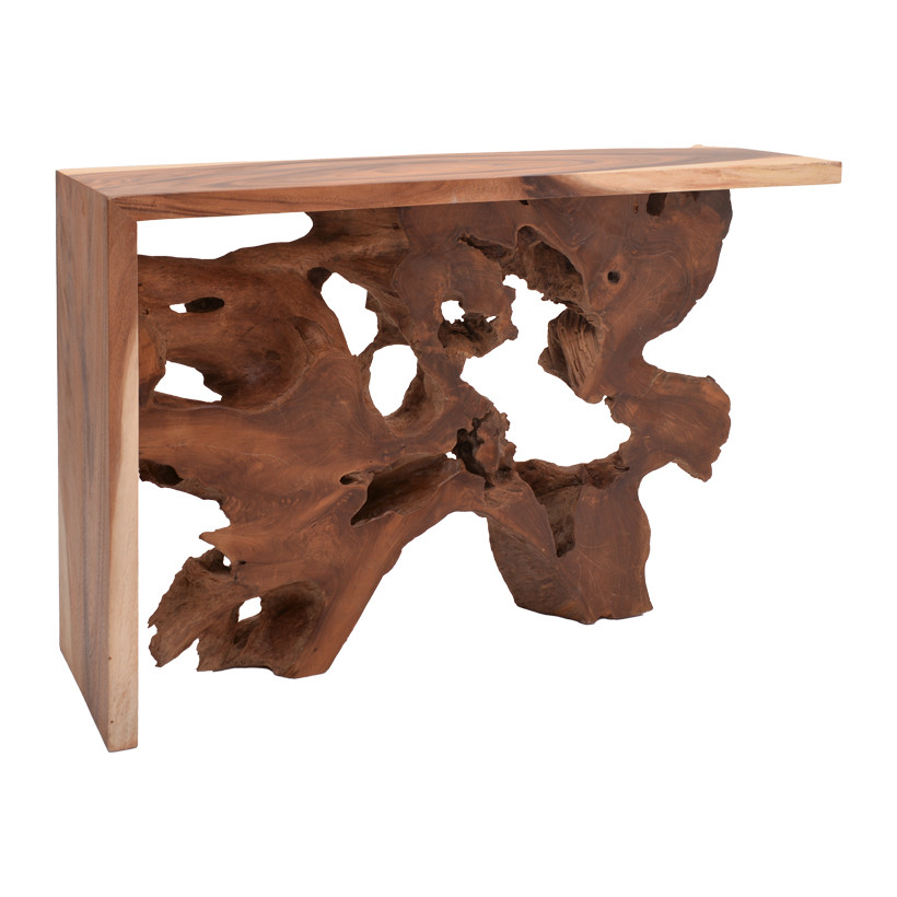 Κονσόλα Jako Inart teak ξύλο σε φυσική απόχρωση 120x40x80εκ
