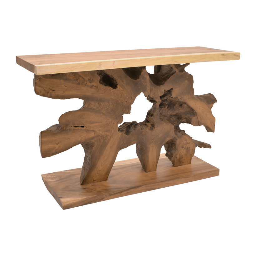 Κονσόλα Nasiol Inart teak ξύλο σε φυσική απόχρωση 120x40x75εκ