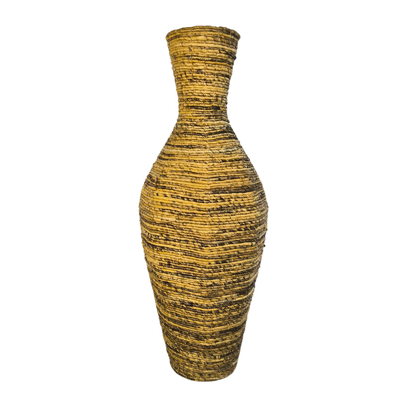 Διακοσμητικό βάζο Lerpon Inart banana rope σε φυσική απόχρωση Φ40x100εκ