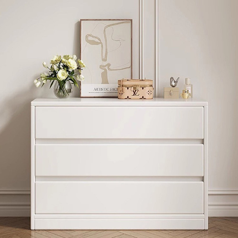 Συρταριέρα 3 συρταριών Nextdeco MDF λευκή Υ67×80×40εκ.