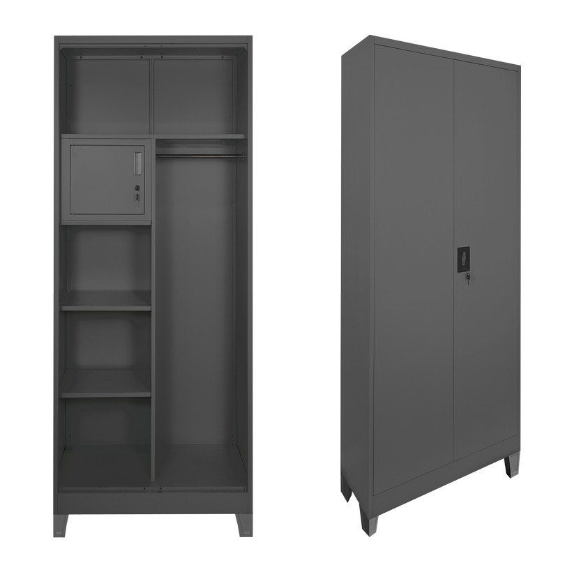 Μεταλλική ντουλάπα Zogi  με χώρισμα ανθρακί 70x40x190εκ