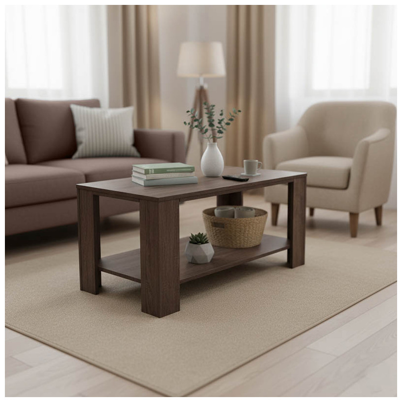 Τραπέζι σαλονιού Votalo I  σε καρυδί απόχρωση 90x50x45εκ