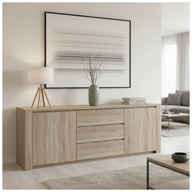Μπουφές Kalya  σε sonoma απόχρωση 220x49x89.5εκ