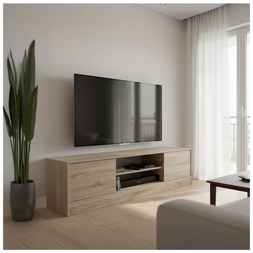 Έπιπλο τηλεόρασης Sasa  σε sonoma απόχρωση 150x35x41.5εκ
