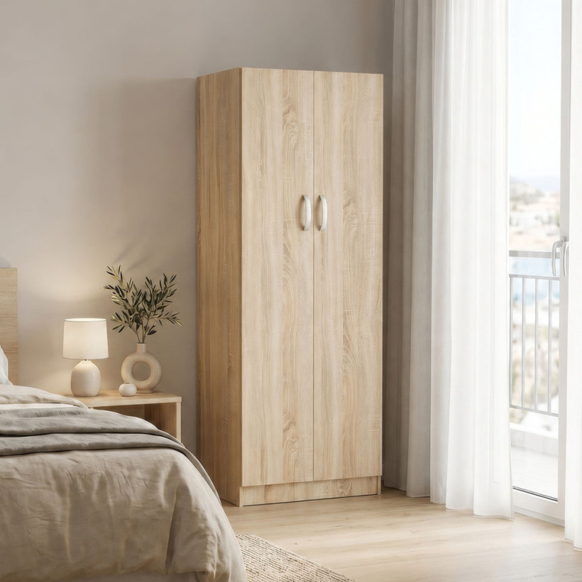 Ντουλάπα δίφυλλη Athos  σε sonoma απόχρωση 60x42x180εκ