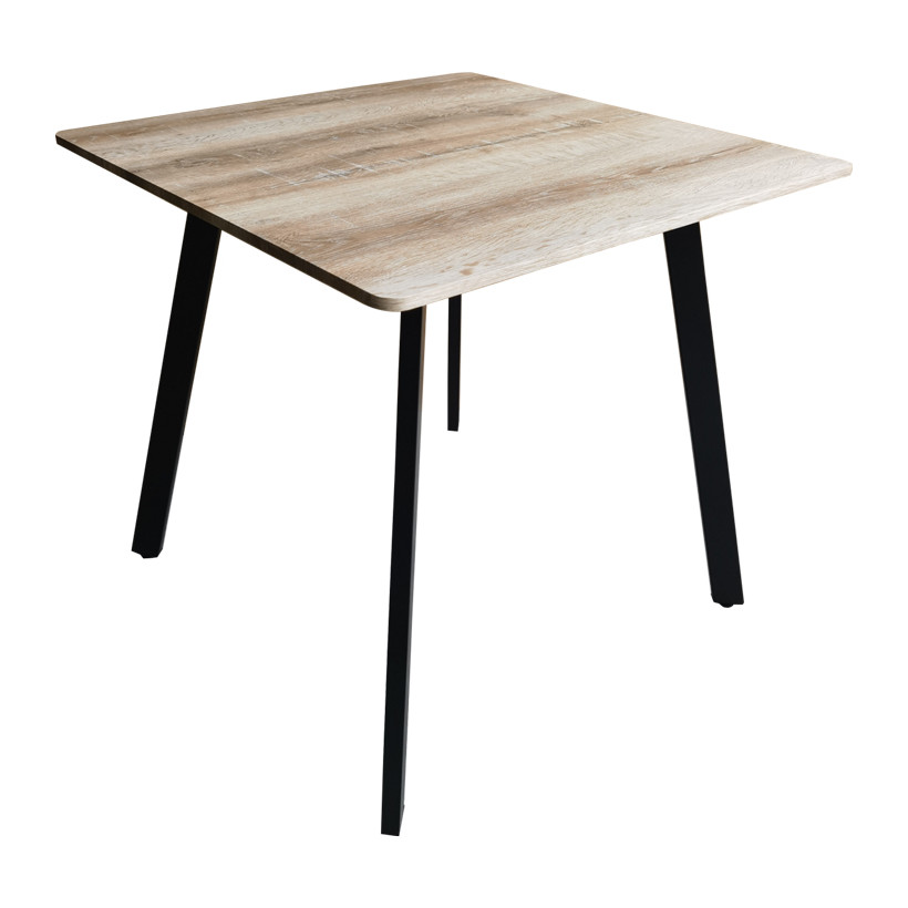 Τραπέζι Squaro  sonoma mdf με μαύρα μεταλλικά πόδια 80x80x75εκ