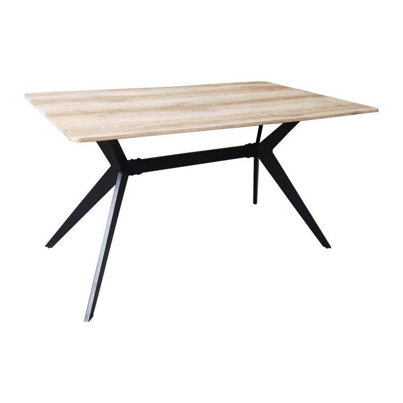 Τραπέζι Ezali  sonoma mdf με μαύρα μεταλλικά πόδια 140x80x75εκ