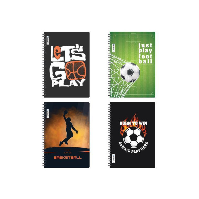 Next Sports τετράδιo σπιράλ 21x29εκ. 3θεμ., 105φ. - 6 ΤΕΜ
