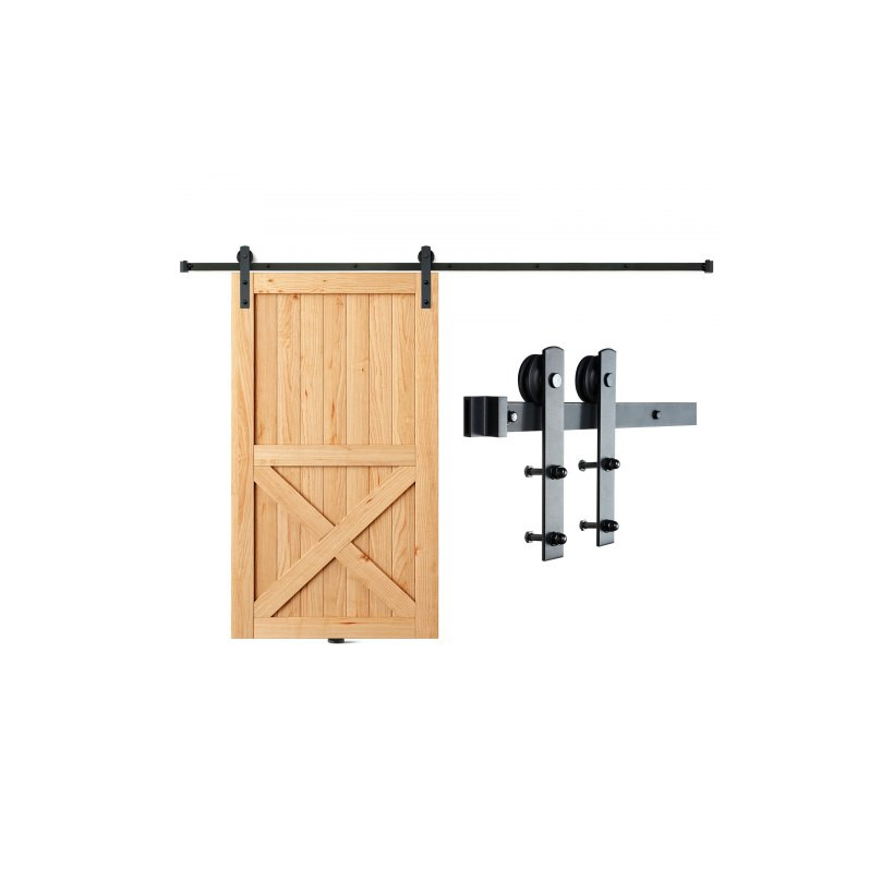 Σετ Συρόμενης Πόρτας VEVOR 8FT, Αντοχή 330LBS, για Πόρτα 3.7-4.3FT και Πάχος 1.3"-1.8", Αθόρυβη Κύλιση  GCYMWJTJHS8FDEY4EV0