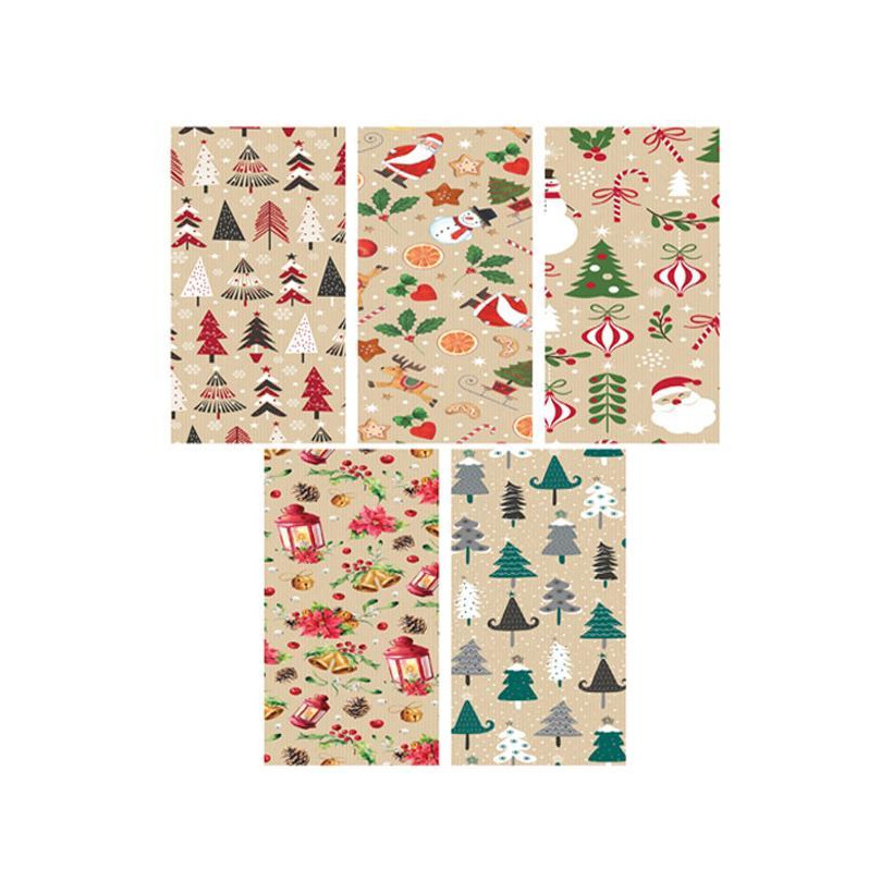 Χαρτί περιτυλίγματος ρολό 70x200εκ. "Mix Christmas 5" (P2_KRAFT_GW_4) - 50 ΤΕΜ