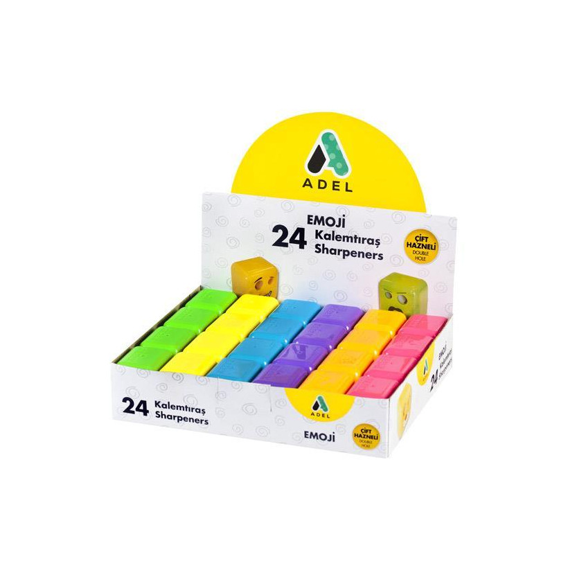 Adel ξύστρα Emoji διπλή ø7mm - ø12mm - 24 ΤΕΜ