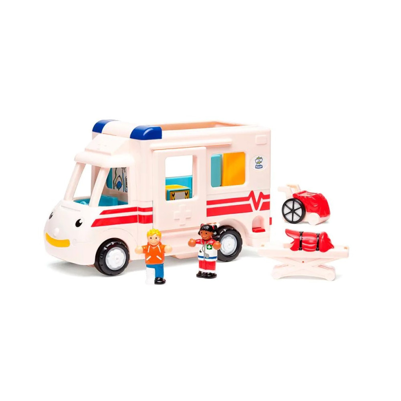WOW Toys Ασθενοφόρο με μηχανισμό Push & Go, φιγούρες & αξεσουάρ