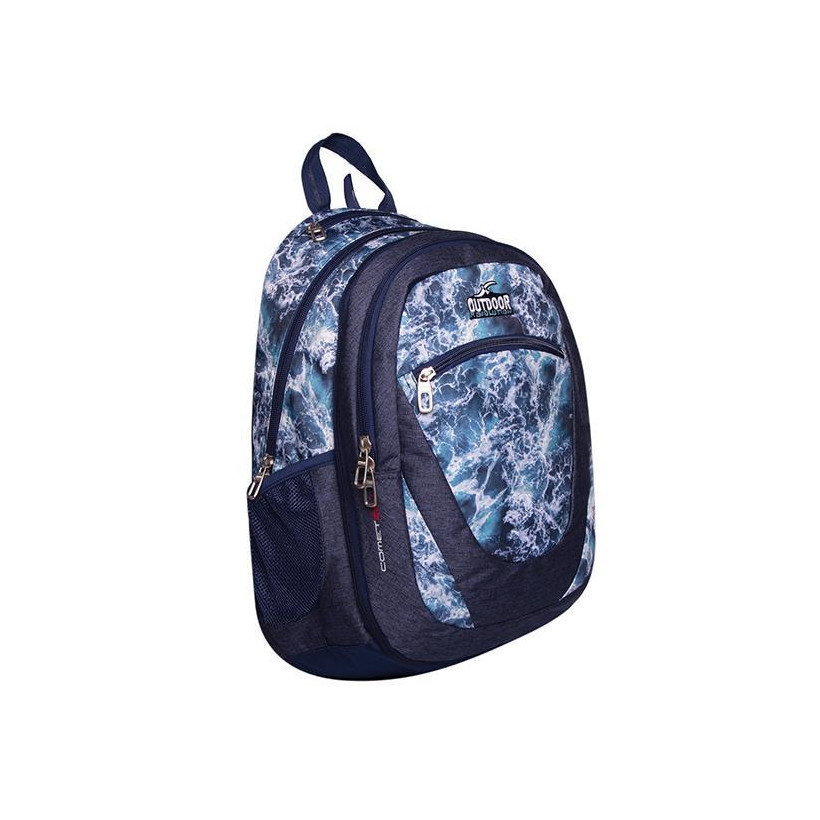 KALGAV τσάντα πλάτης Navy marble με θήκη laptop/tablet Υ49x15x34,5εκ.