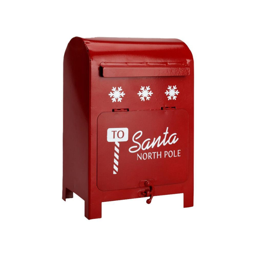 Χριστουγεννιάτικο γραμματοκιβώτιο Santa μεταλλικό κόκκινο Υ23x15x11,5εκ.