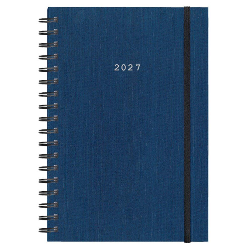Next ημερολόγιο 2027 fabric plus ημερήσιο σπιράλ μπλε 17x25εκ.  Δυνατότητα εκτύπωσης
