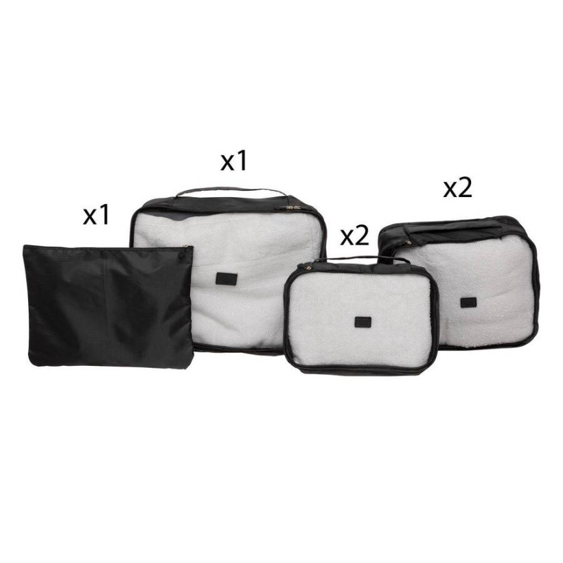 5FIVE Simply smart Σετ 6 τμχ Οργανωτών Ταξιδιού Μαύρο 209360-Black