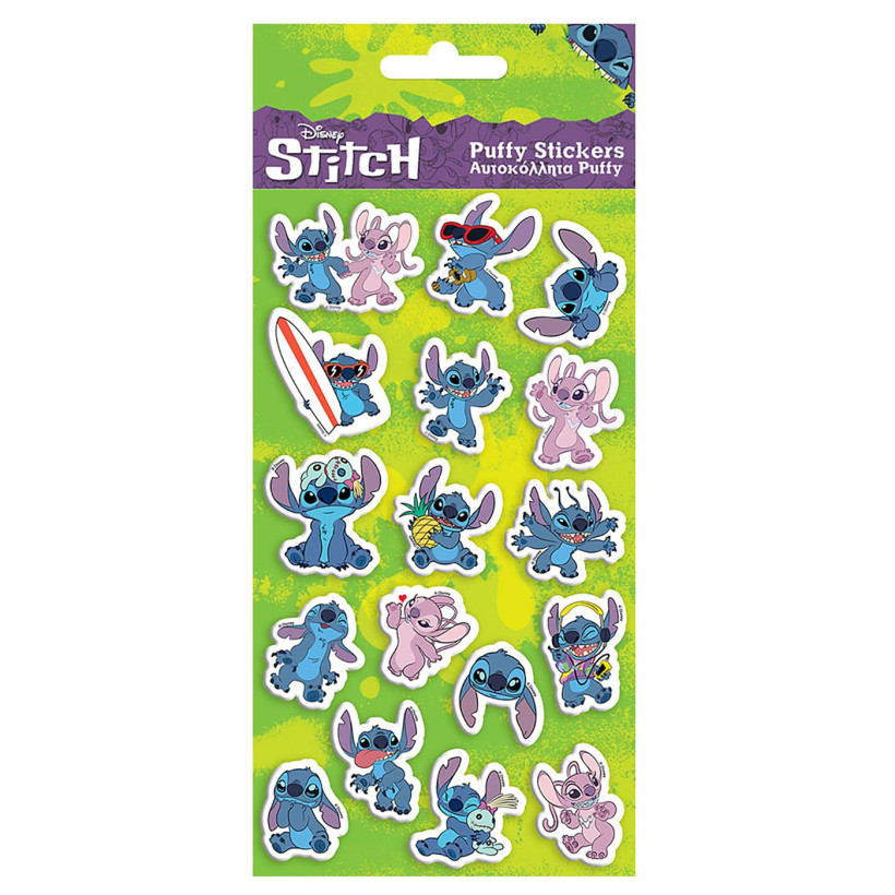 Αυτοκόλλητα Puffy Lilo & Stitch 22x10cm Stitch 000564612 - 12 ΤΕΜ 6-726