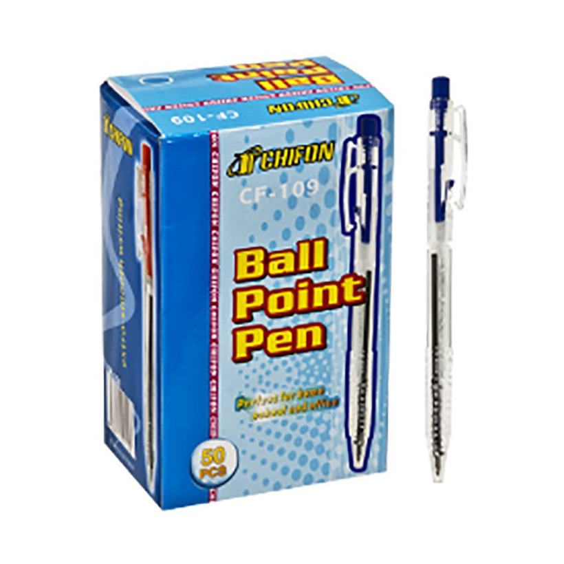 Στυλό Διάφανο Κλιπ Ballpoint Μπλε 0,8mm  JustNote 80287 - 50 ΤΕΜ 60-267